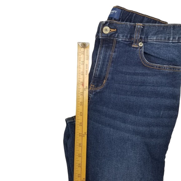 Old Navy Straight Blue Jeans Built-In Flex Sz 14 Husky Adjustable Waist L28.5 - Picture 9 of 12